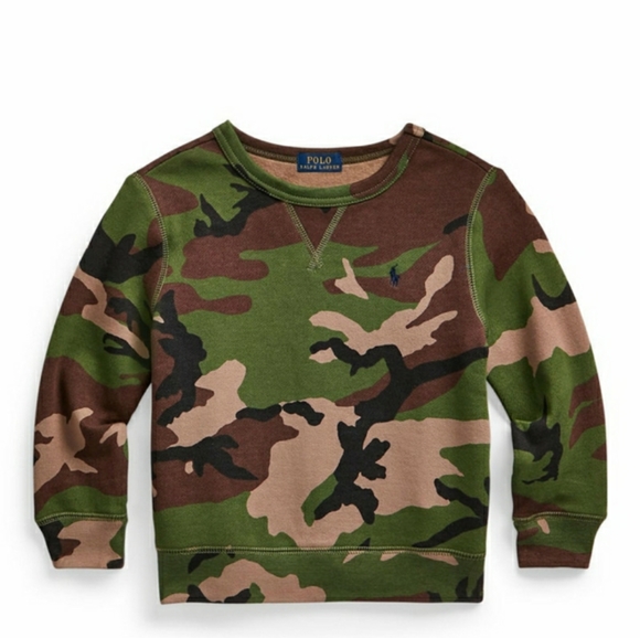 NWT Polo Ralph Lauren Little Boys Camo Sweatshirt  - Surplus Camo - Picture 3 of 4